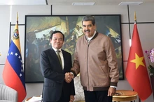 El viceprimer ministro vietnamita Tran Luu Quang y el presidente de Venezuela, Nicolás Maduro Moros. (Fotografía: VNA)