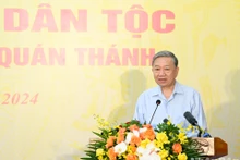 El secretario general del Partido Comunista de Vietnam, To Lam, interviene en el evento. (Fotografía: Nhan Dan)