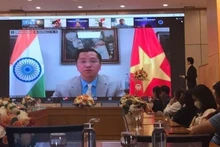 Nguyen Thanh Hai, embajador vietnamita en la India, habla en el evento. (Fotografía: VNA)