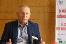 El secretario general del Consejo Mundial de la Paz, Athanasios Pafilis. (Fotografía: qdnd.vn)