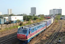 El tren intermodal internacional que transporta productos agrícolas a China. (Fotografía: sggp.org.vn)