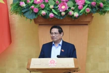 El primer ministro de Vietnam, Pham Minh Chinh, interviene en la reunión. (Fotografía: Nhan Dan)