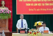 El secretario general del Partido Comunista de Vietnam y presidente del país, To Lam, habla en la reunión. (Fotografía: Nhan Dan)