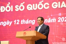 El primer ministro de Vietnam, Pham Minh Chinh, interviene en la cita. (Fotografía: Nhan Dan)