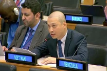 El ministro consejero Nguyen Hoang Nguyen, subjefe de la delegación permanente de Vietnam ante la ONU. (Fotografía: VNA)