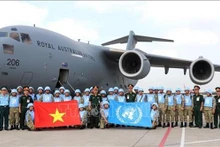Oficiales vietnamitas participantes en las actividades de la ONU. (Fotografía: VNA)