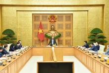 El vicepremier y canciller vietnamita, Bui Thanh Son, preside la reunión. (Fotografía: VNA)