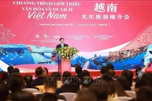 El primer ministro de Vietnam, Pham Minh Chinh, interviene en el programa. (Fotografía: VNA)