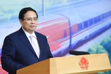 El primer ministro de Vietnam, Pham Minh Chinh, interviene en la conferencia. (Fotografía: Nhan Dan)