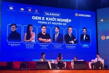 El programa de entrevistas "Generación Z emerge en la era digital", una parte de la serie de eventos “Futuros banqueros 2023”. (Fotografía: VNA)