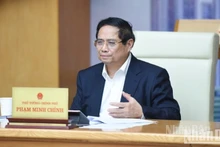 El primer ministro de Vietnam, Pham Minh Chinh, habla en la sesión. (Fotografía: Nhan Dan)