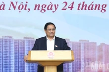 El primer ministro de Vietnam, Pham Minh Chinh, interviene en la reunión. (Fotografía: Nhan Dan)