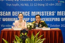 El coronel Nguyen Nhu Canh y Matsuzawa Tomoko copresidieron la conferencia en Hanói. (Fotografía: qdnd.vn)