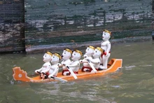 Una de las actuaciones de marionetas de agua de Luy Lau. (Fotografía: VNA)