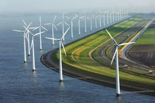 Modelo de proyecto de energía eólica marina. (Fotografía: EVN)