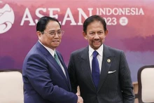 El primer ministro de Vietnam, Pham Minh Chinh, se reúne con el sultán de Brunéi, Darussalam Sultan Haji Hassanal Bolkiah. (Fotografía: VNA)