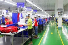Actividades de producción en la empresa Apparel Far Eastern (Vietnam), ubicada en el Parque industrial Vietnam-Singapur, en la provincia de Binh Duong. (Fotografía: VNA)