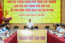 El vice primer ministro de Vietnam Tran Luu Quang interviene en la cita. (Fotografía: VNA)