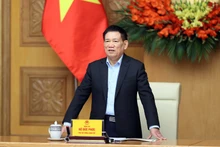 El vice primer ministro vietnamita Ho Duc Phoc habla en la reunión. (Fotografía: VGP)
