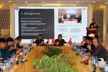 Delegados de Vietnam y Laos en la conferencia. (Fotografía: VNA)