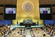 El secretario general del Partido Comunista de Vietnam y presidente del país, To Lam, interviene en el debate. (Fotografía: VNA)