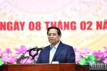 El primer ministro de Vietnam, Pham Minh Chinh, interviene en la reunión. (Fotografía: Nhan Dan)