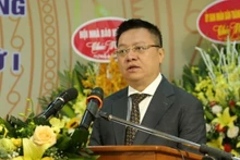 El compañero Le Quoc Minh interviene en el acto. (Fotografía: Nhan Dan)