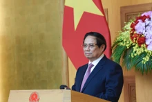 El primer ministro de Vietnam, Pham Minh Chinh, interviene en la sesión. (Fotografía: Nhan Dan)