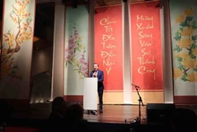El embajador de Vietnam en Bélgica, concurrente en Luxemburgo, habla en el evento. (Fotografía: VNA)
