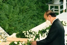El presidente Nguyen Xuan Phuc en el funeral de Estado del ex primer ministro Abe Shinzo. (Fotografía: VNA)