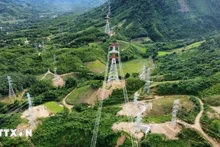 Sección vietnamita del proyecto de línea de transmisión 500 kV Monsoon-Thanh My. (Fotografía: VNA)