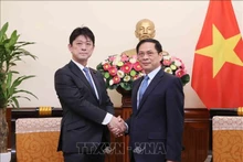 El canciller de Vietnam, Bui Thanh Son, y Komura Masahiro, miembro de la Cámara de Representantes y viceministro de Asuntos Exteriores de Japón. (Fotografía: VNA)