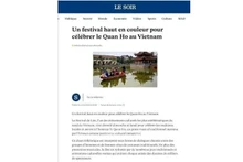 El artículo "El colorido Festival Lim rinde homenaje a las canciones populares de Quan Ho" publicado en el periódico belga "Le Soir". (Fotografía: VNA)