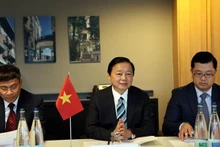 El vice primer ministro de Vietnam Tran Hong Ha interviene en la cita. (Fotografía: VNA)