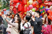 Bullicioso mercado de flores de Hang Luoc en días previos del Tet