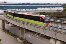 Eficiencia de ferrocarril urbano Nhon-Hanói alcanza 99,65 por ciento. (Fotografía: VNA)