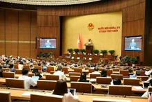 En una sesión de la Asamblea Nacional de Vietnam. (Fotografía: vtv.vn)