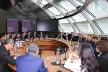 En una sesión de trabajo entre la delegación vietnamita y Australia. (Fotografía: VNA)