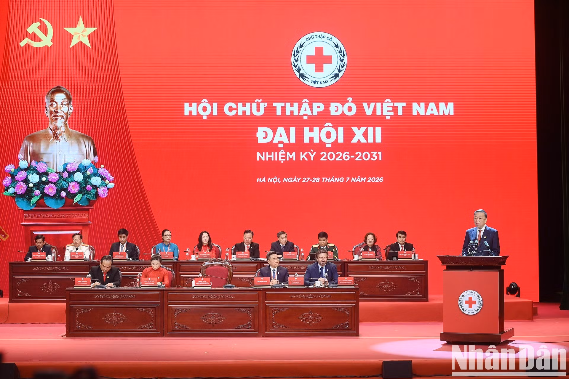 El secretario general del Partido Comunista y presidente de Vietnam, To Lam, interviene en la ceremonia.