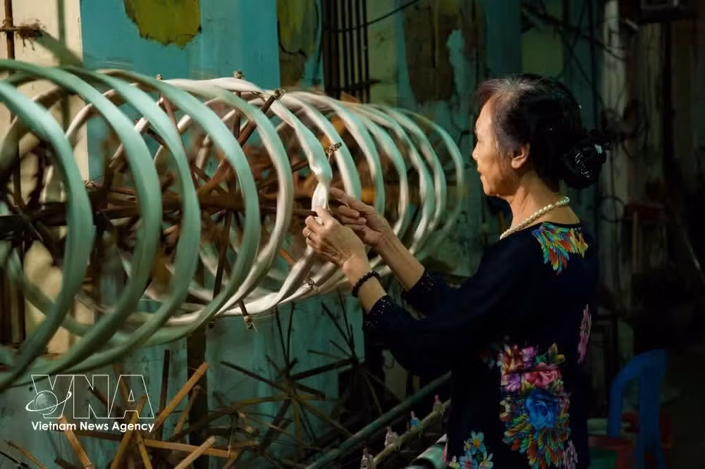 Tejido de seda de Van Phuc. (Foto: VNA)