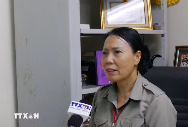 La directora de la Escuela Bilingüe Laos-Vietnam Nguyen Du, Nguyen Thi Thanh Huong. (Foto: VNA)