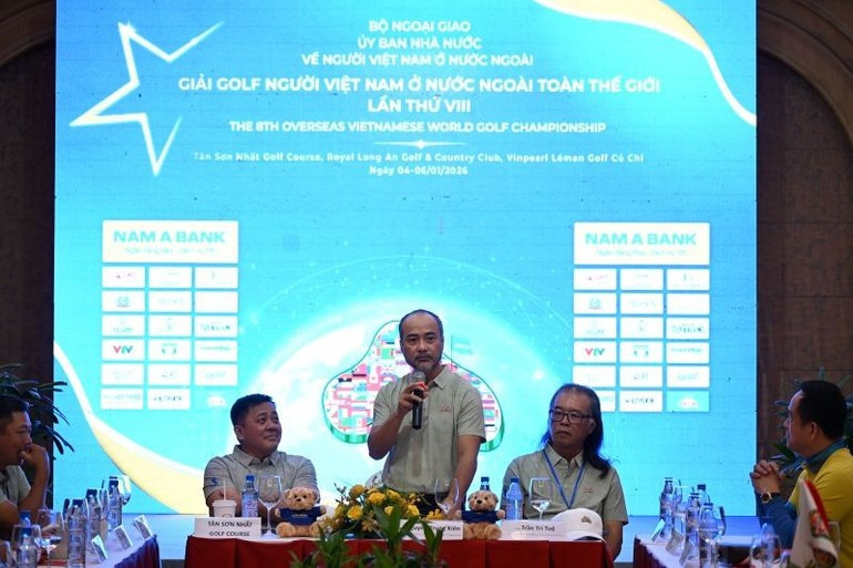 Nguyen Trung Kien, presidente del Comité Estatal de Asuntos de Vietnamitas en el Extranjero y jefe del Comité Organizador, habla en la cita. (Foto: Comité Estatal sobre los Vietnamitas en el Extranjero)