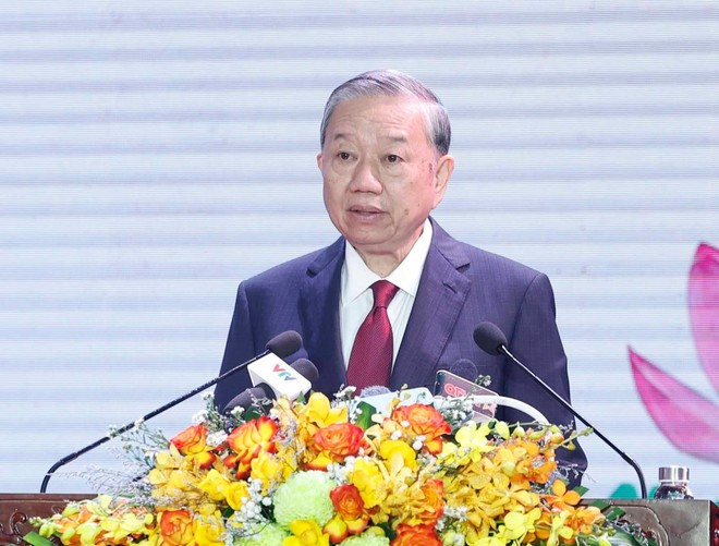 El secretario general del PCV, To Lam, en la ceremonia .(Foto: VNA)