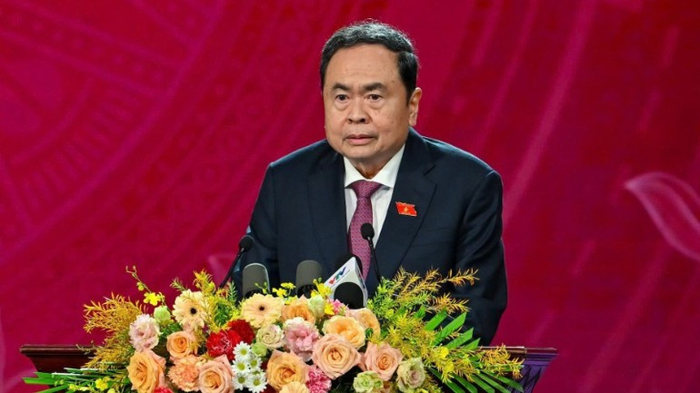El presidente de la Asamblea Nacional, Tran Thanh Man, interviene en la ceremonia. (Foto: Thuy Nguyen)