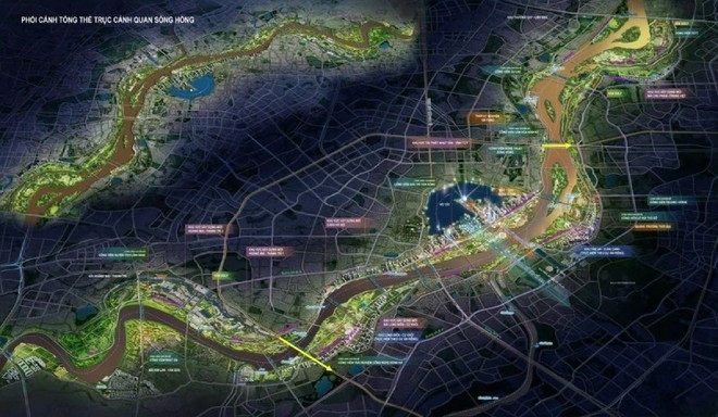 El proyecto del Bulevar Paisajístico del Río Rojo en Hanói se ininiará el 19 de diciembre. (Foto: VNA)