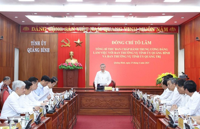 El secretario general del Partido Comunista de Vietnam, To Lam. habla en la reunión. (Foto: VNA) El secretario general del Partido Comunista de Vietnam, To Lam. habla en la reunión. (Foto: VNA)