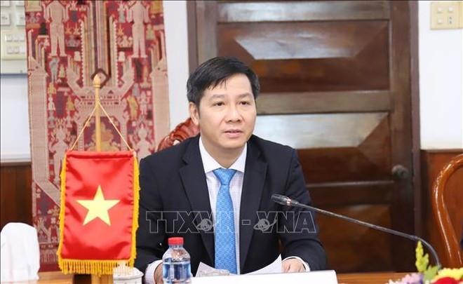 El subjefe de la Comisión de Organización del Comité Central del Partido Comunista de Vietnam (PCV), Nguyen Thanh Tam, habla en el evento. (Foto: VNA) El subjefe de la Comisión de Organización del Comité Central del Partido Comunista de Vietnam (PCV), Nguyen Thanh Tam, habla en el evento. (Foto: VNA)