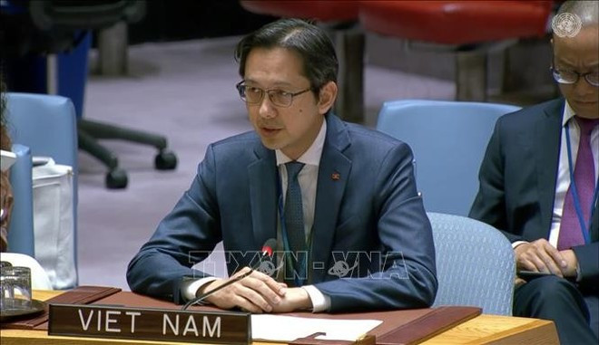 El embajador Do Hung Viet, representante permanente de Vietnam ante la ONU, interviene en la cita (Foto: VNA) El embajador Do Hung Viet, representante permanente de Vietnam ante la ONU, interviene en la cita (Foto: VNA)