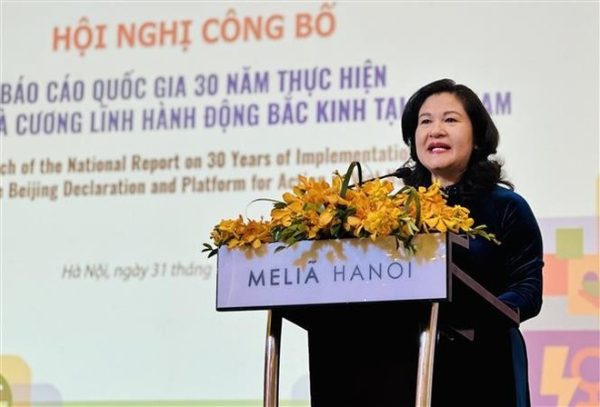 La viceministra del Interior, Nguyen Thi Ha, habla en la cita (Foto: VNA) La viceministra del Interior, Nguyen Thi Ha, habla en la cita (Foto: VNA)