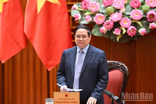 El primer ministro de Vietnam, Pham Minh Chinh, habla en el evento. (Foto: Nhan Dan)